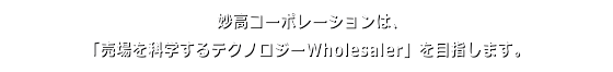 妙高コーポレーションは、「売場を科学するテクノロジーWholesaler」を目指します。